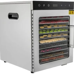 Frugttørrer - Fødevaredehydrator - 10 Bakker - 800 W - 220 V - Rustfrit Stål - 30–90 °C Justerbar - Orange Outlet