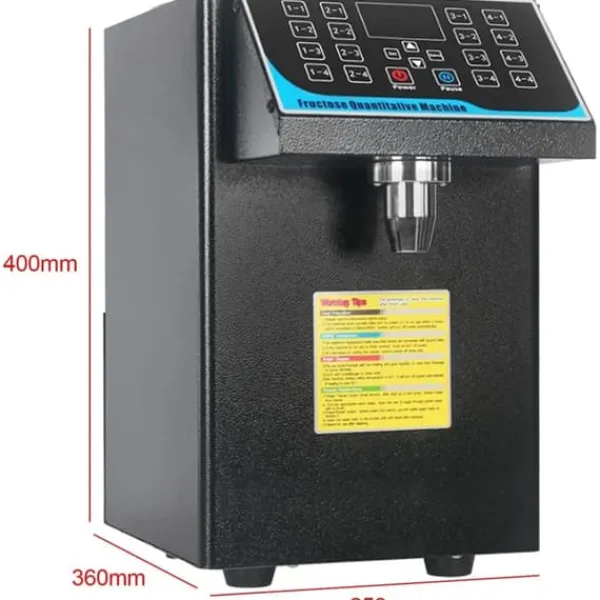Drikkevareautomater>Fruktosedispenser - Automatisk doseringsmaskine - Kapacitet 7,5 l - Effekt 450 W - Rustfrit stål - Til mælk, te, kaffe - Sort