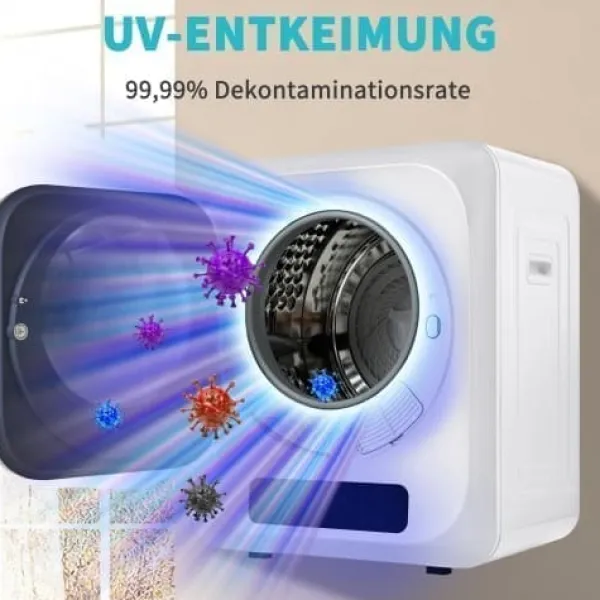 Tørretumblere>Fuleadture vægmonterbar tørretumbler 3 kg (faktisk 4 kg) 850W med 6 programmer og multifunktioner