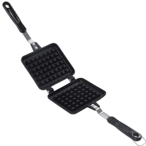 Fyrkantig våffelugnsform Non Stick-beläggning av aluminiumlegering våffelkokare med dubbla handtag Hot
