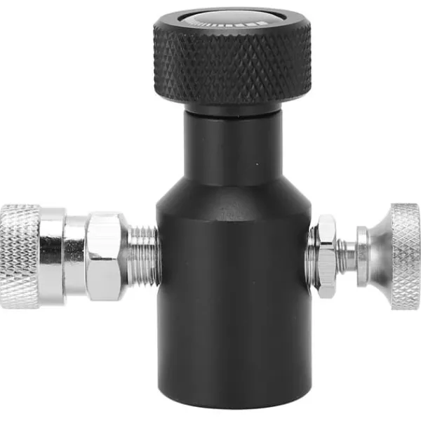 Sodavandsmaskiner>G1/2-14 CO2-påfyldningsadapterstik Sort soda ASA-udløserventil med 8 mm hun-hurtigstik