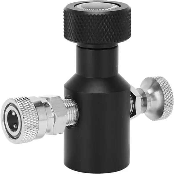 Sodavandsmaskiner>G1/2-14 CO2-påfyldningsadapterstik Sort soda ASA-udløserventil med 8 mm hun-hurtigstik
