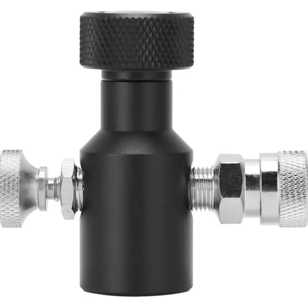 Sodavandsmaskiner>G1/2-14 CO2-påfyldningsadapterstik Sort soda ASA-udløserventil med 8 mm hun-hurtigstik