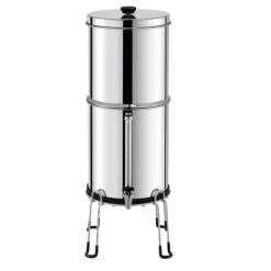 2.25G tyngdekraftvandfilter bordpladesystem, rustfrit stål, 2 filtre, effektiv vandrensning, BPA-fri. Hot