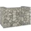 Gabionmur för soptunnor - Stabil stenkorg i galvaniserat stål | Storlek: 180x100x110 cm Outlet