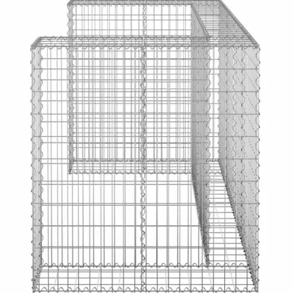 Gabionmur för soptunnor - Stabil stenkorg i galvaniserat stål | Storlek: 180x100x110 cm Outlet
