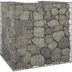 Tilbehør Til Affaldshåndtering>Gabionvæg til affaldsspand - Stabil og holdbar | Størrelse: 110x100x110 cm | Materiale: Galvaniseret stål