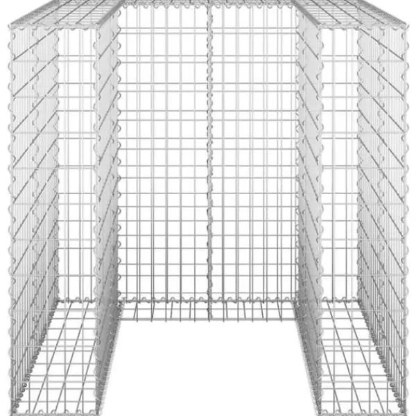 Tilbehør Til Affaldshåndtering>Gabionvæg til affaldsspand - Stabil og holdbar | Størrelse: 110x100x110 cm | Materiale: Galvaniseret stål