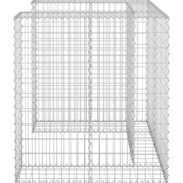 Tilbehør Til Affaldshåndtering>Gabionvæg til affaldsspand - Stabil og holdbar | Størrelse: 110x100x110 cm | Materiale: Galvaniseret stål