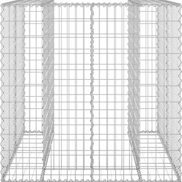 Tilbehør Til Affaldshåndtering>Gabionvæg til affaldsspand - Stabil og holdbar | Størrelse: 110x100x110 cm | Materiale: Galvaniseret stål