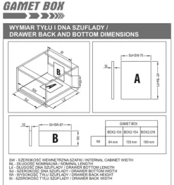 GAMET BOX2 skuffe, firkantet skinne, høj, antracit, 350 mm Best