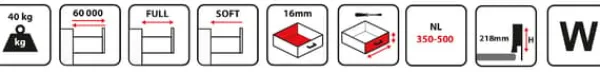 GAMET BOX2 skuffe, glasplade, høj, hvid, 350 mm New