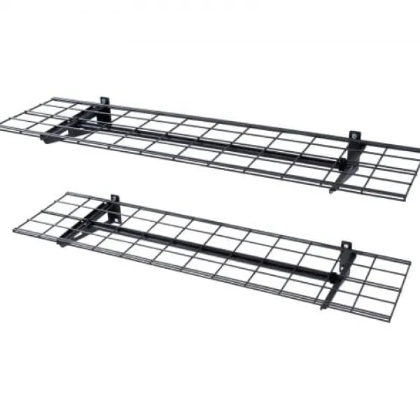 Opbevaringskroge & Hylder>Garage væghylder, 122x31,2x11,5 cm, sort, metalopbevaring