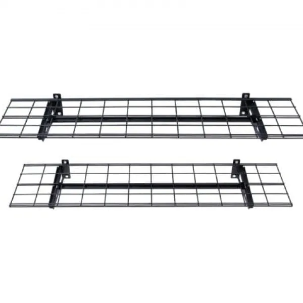 Opbevaringskroge & Hylder>Garage væghylder, 122x31,2x11,5 cm, sort, metalopbevaring