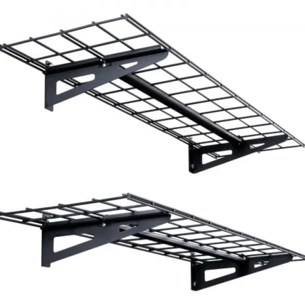 Opbevaringskroge & Hylder>Garage væghylder, 122x31,2x11,5 cm, sort, metalopbevaring
