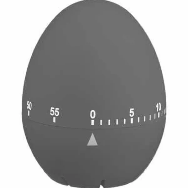ÆGGEFORMET TIMER, grå, 6x7cm, fremstillet i slidstærkt materiale Best