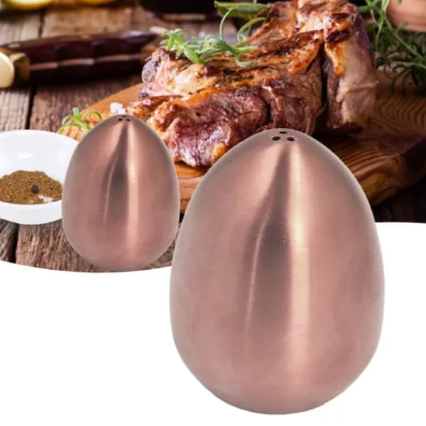 Salt- & Peberstrøere>Äggkryddshaker i rostfritt stål Äggformad pepparshaker för utomhusgrill Restaurang Bankettfest Rose Gold