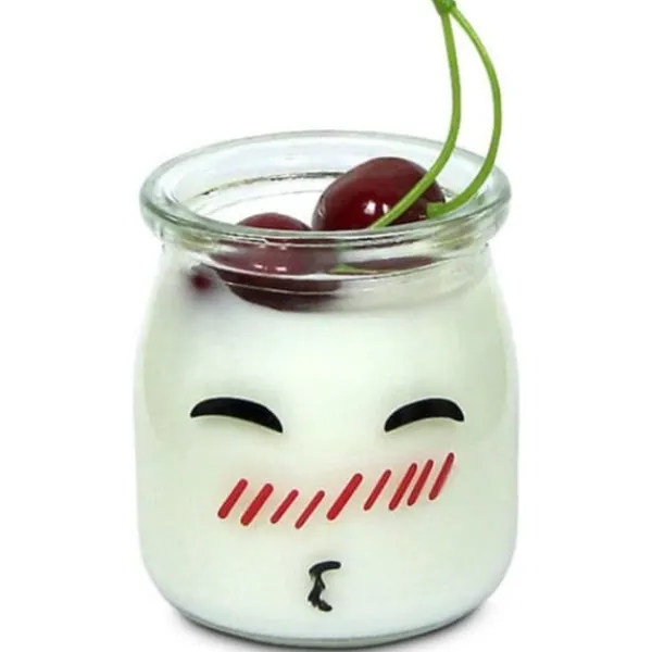 Honningkrukker>glas buddingkrukke med yoghurt, 10 stk. 100 ml søde ansigter med PE-låg, velegnet til marmelade, honning, bryllupsgave