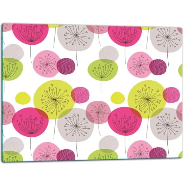 Bordskånere>GLAS SKÆREBRÆT 52x40 BLOMSTER