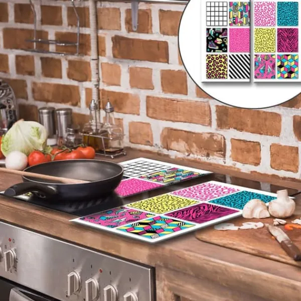 Mad- & Drikkeskabeloner>GLAS SKÆREBRÆT 2x 30x52 MOSAIK