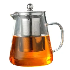 Glas tekande - 1300 ml kapacitet, varmebestandig, ergonomisk håndtag - perfekt til løse blade og blomstrende te Outlet