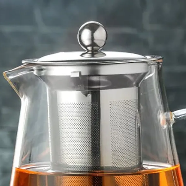Glas tekande - 1300 ml kapacitet, varmebestandig, ergonomisk håndtag - perfekt til løse blade og blomstrende te Outlet