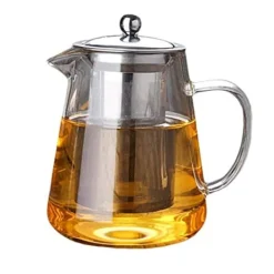 Glas Tekande med Aftageligt Rustfrit Stål Filter Temaskine Blomstrende og Løsebladet Te Kander Discount