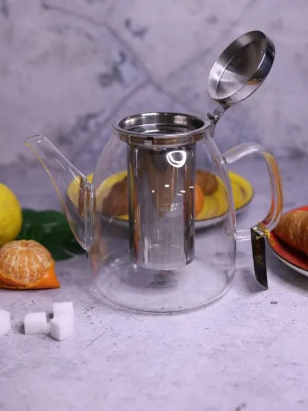 Kaffe- & Tekander>Glas tekande med metal teinfuser 1,45 l