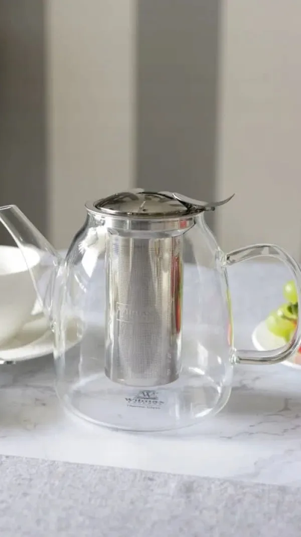 Kaffe- & Tekander>Glas tekande med metal teinfuser 1,45 l