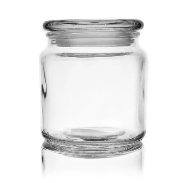 Glasbeholder firkantet krukke til mad, løse produkter, kaffe 0,58 l Outlet
