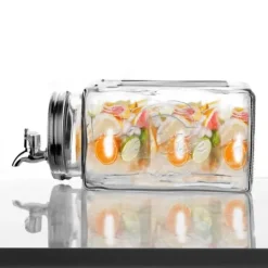 Glasbeholder til drikkevarer med vandhane, vandret dispenser til køleskabet, 3,5L, ORION 143792 Clearance