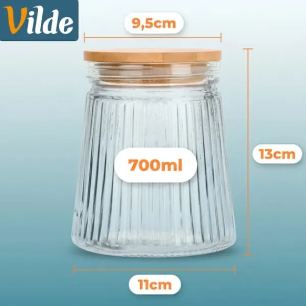 Opbevaringsdåser>Glasbeholdere til løse produkter med låg og forsegling 700 ml 3 stk.