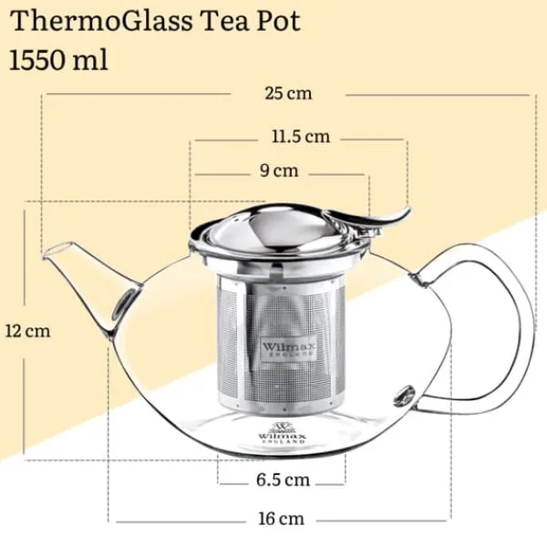 Glaskande med teinfuser 1,55L WILMAX Outlet