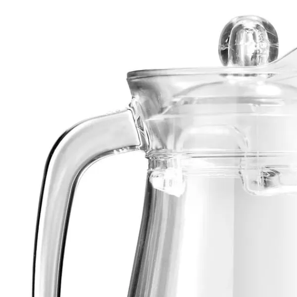 Glas>Glaskande til drikkevarer, vand, juice, citronvand, med låg, 1,4 l