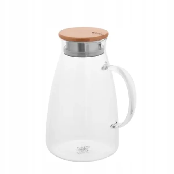 Glaskande til drikkevarer med bambuslåg Wilmax 1,9L Clearance