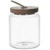 Glaskrukke med akacielåg 13 cm Outlet