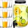 Drikkevareautomater>Glaskrukke med hane 3,2 l + 12 glas 200 ml