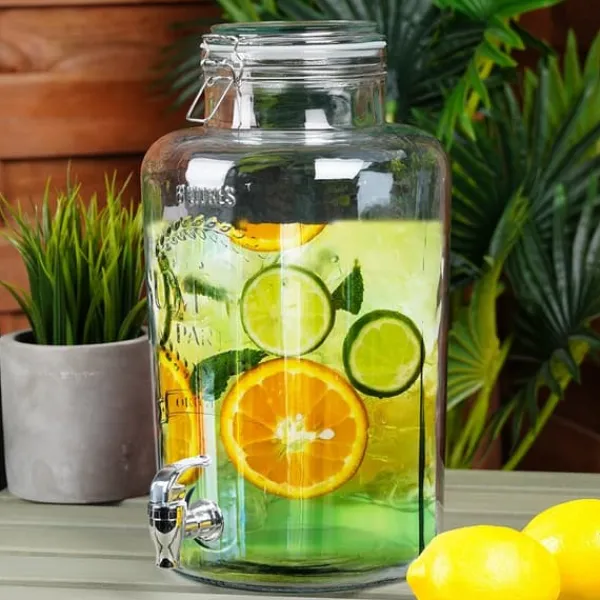 Glaskrukke med hane 8 l + 12 glas 200 ml New