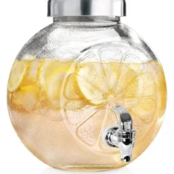 Glaskrukke med hane til drikkevarer, limonade, citron, 5,4L, ORION 143793
