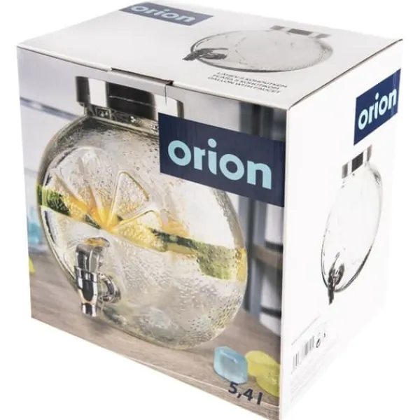 Glaskrukke med hane til drikkevarer, limonade, citron, 5,4L, ORION 143793