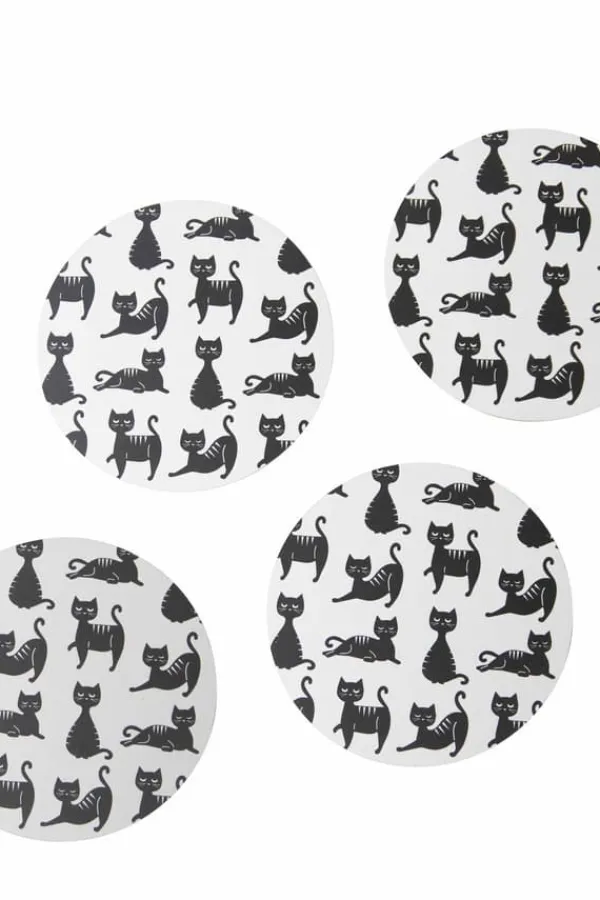 Glasunderlägg Kattfamilj 4-pack
