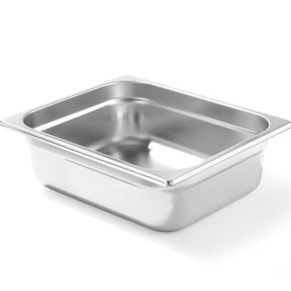 Beholdere Til Madopbevaring>GN 1/2 beholder i rustfrit stål Profi Line højde 100 mm - Hendi 801420