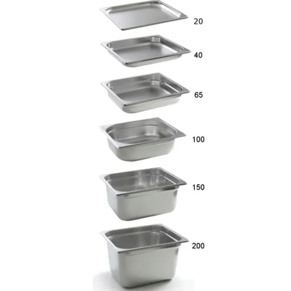 Beholdere Til Madopbevaring>GN 1/2 beholder i rustfrit stål Profi Line højde 100 mm - Hendi 801420