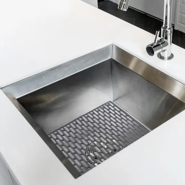 Måtter & Gitter Til Køkkenvaske>Grå gummimåtte til vasken 33x28 cm