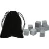 Whiskysten>Granit Whiskystensæt til Whisky, Gin, Vin, Vodka - 2 cm isterninger med flannelpose
