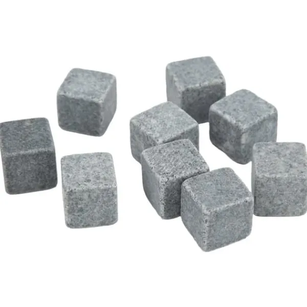 Whiskysten>Granit Whiskystensæt til Whisky, Gin, Vin, Vodka - 2 cm isterninger med flannelpose