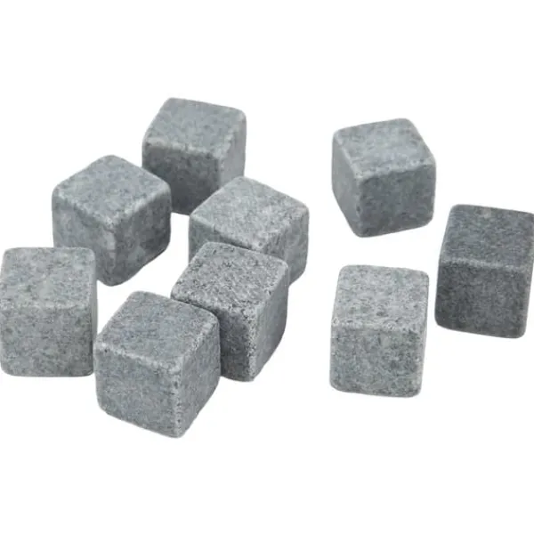 Whiskysten>Granit Whiskystensæt til Whisky, Gin, Vin, Vodka - 2 cm isterninger med flannelpose