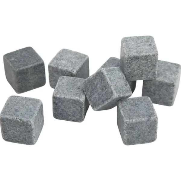 Whiskysten>Granit Whiskystensæt til Whisky, Gin, Vin, Vodka - 2 cm isterninger med flannelpose