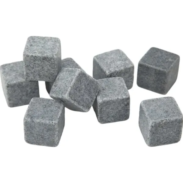 Whiskysten>Granit Whiskystensæt til Whisky, Gin, Vin, Vodka - 2 cm isterninger med flannelpose