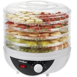 Dehydratorer>GreenBlue svampe-, grøntsags- og frugttørrer, 250W effekt, meget stille, 5 sier, GB195